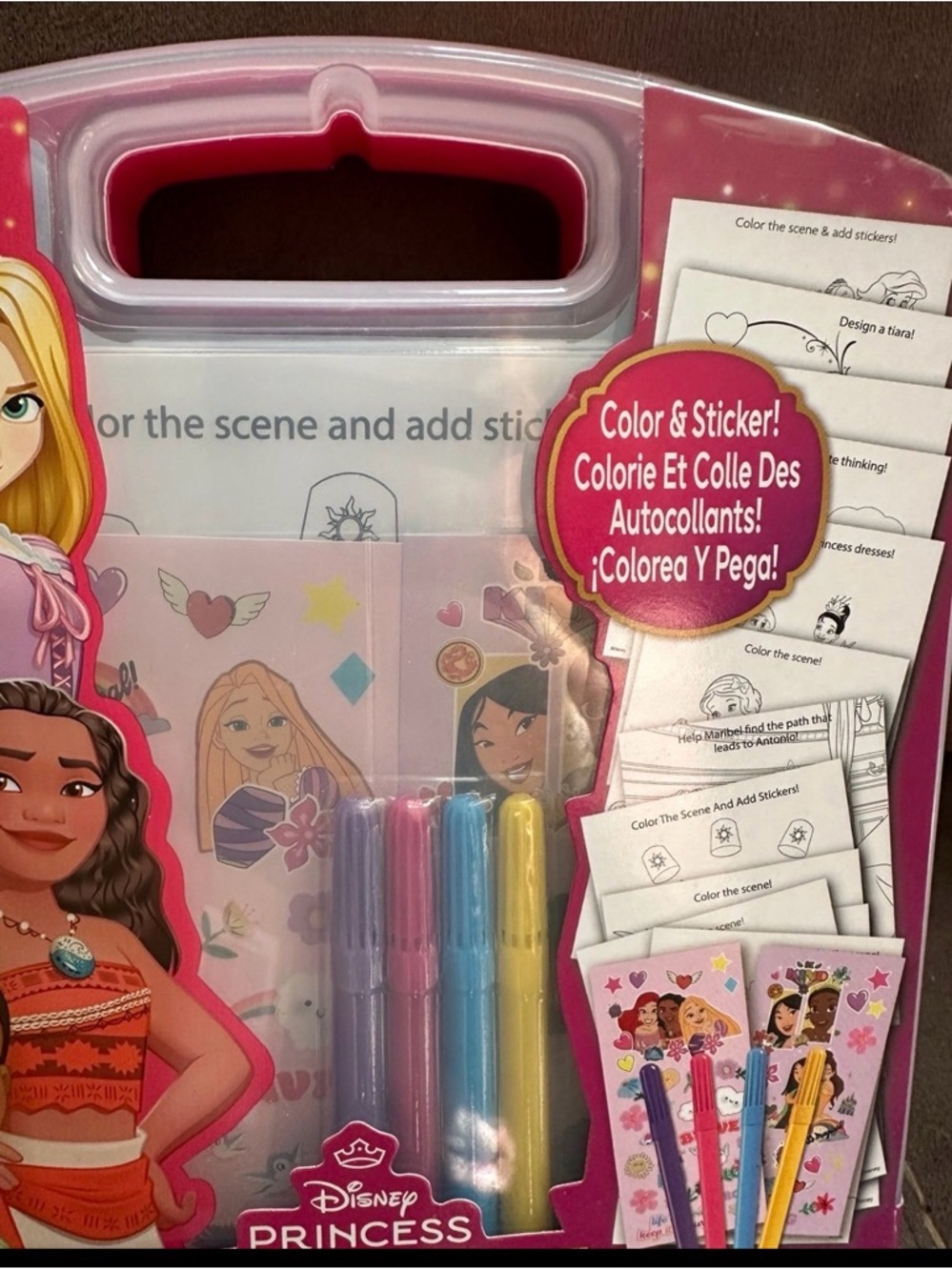 Disney Princess Stow & Go Activity Kit - Pink set of 2 - Picture 4 of 5